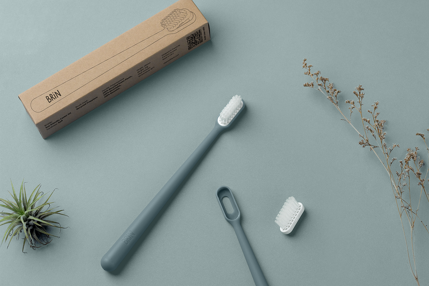 BRiN™ SeaDifferently a sleek, sustainable reusable toothbrush made