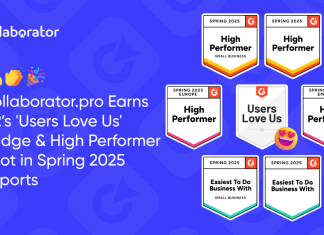 Collaborator.pro Named High Performer in G2 Spring 2025 Reports and Earned G2’s ‘Users Love Us’ badge