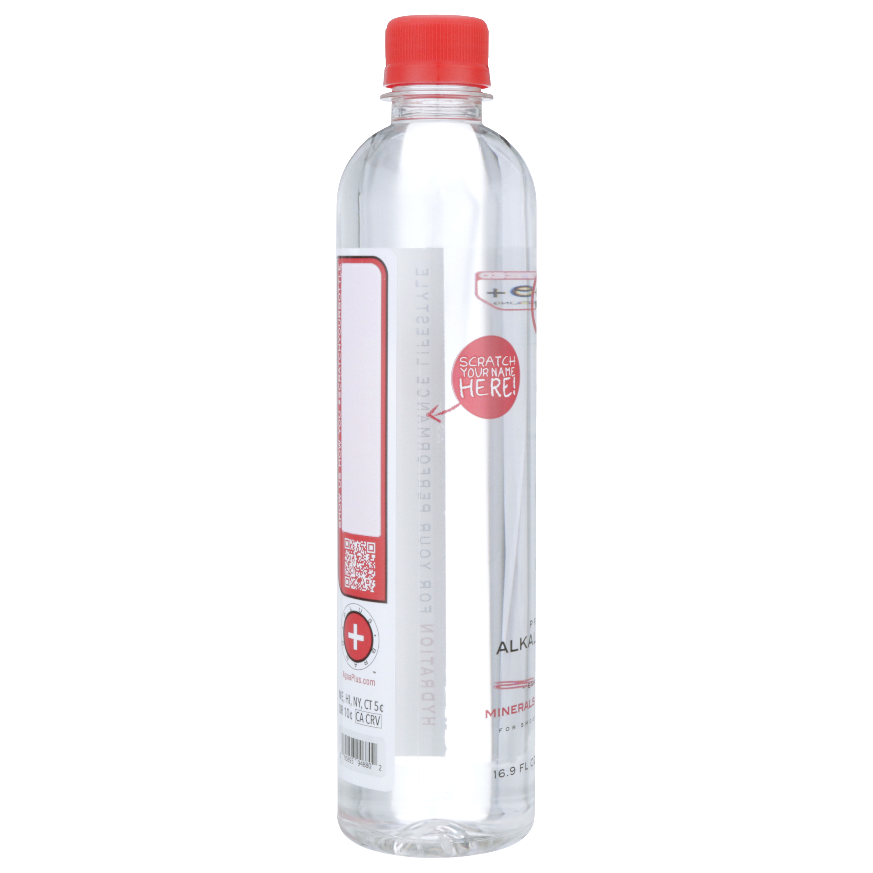 All-Scratch!® technology featured on Agua Plus alkaline water