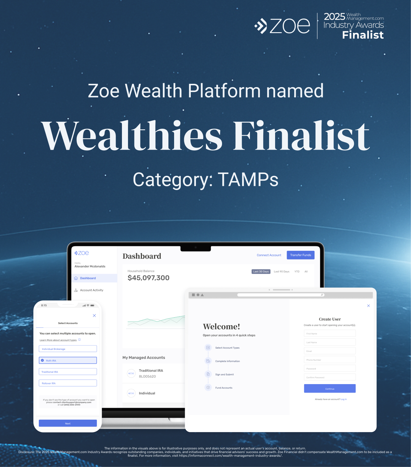 Zoe Wealth Platform Earns Industry Recognition as 2025 Wealthies TAMP Finalist