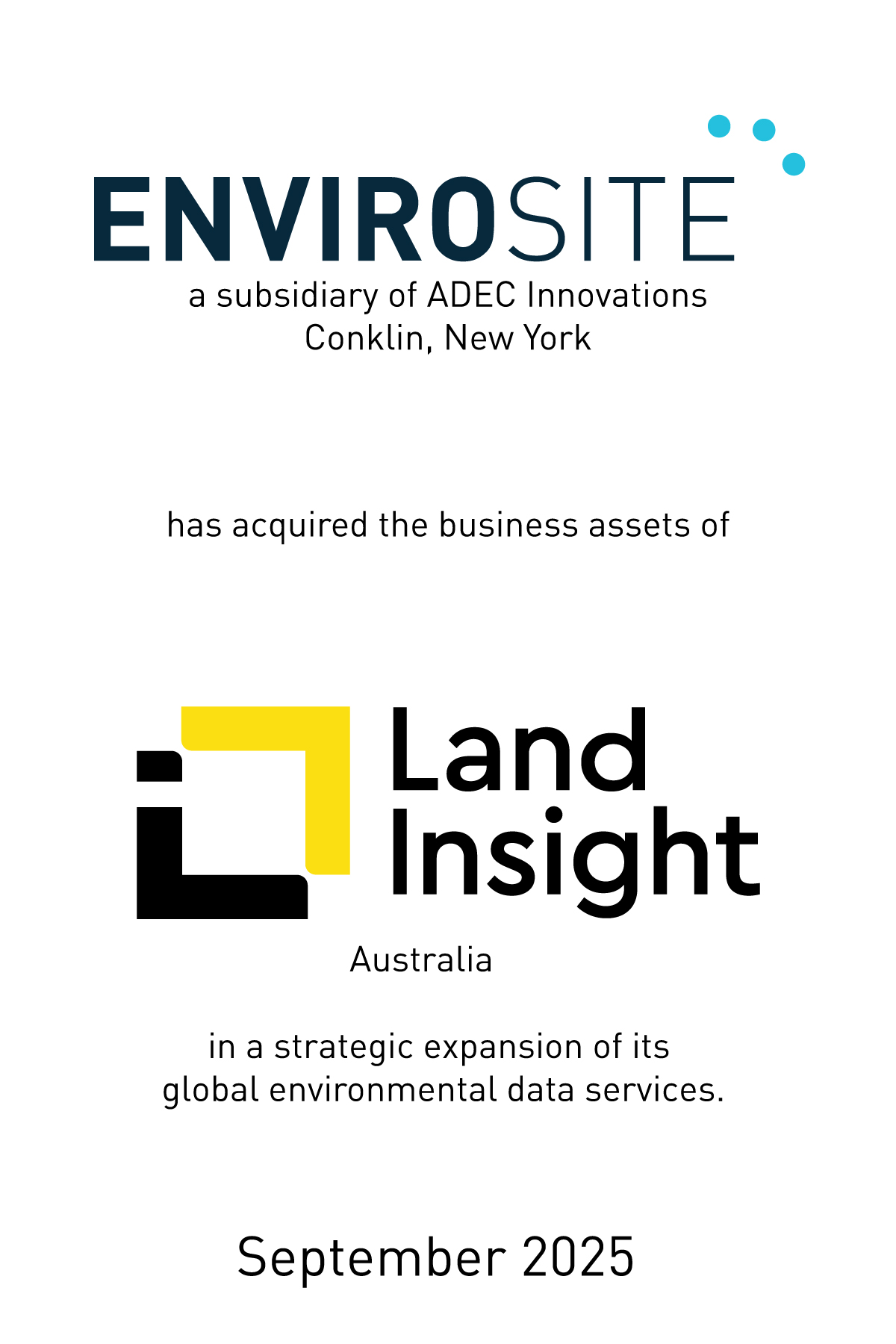 Envirosite Expands Into Australia With Acquisition of Land Insight Assets