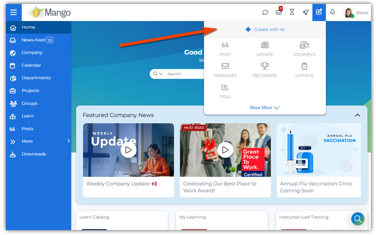 MangoApps Launches Industry-First AI That Creates Pages, Forms, and More From a Prompt