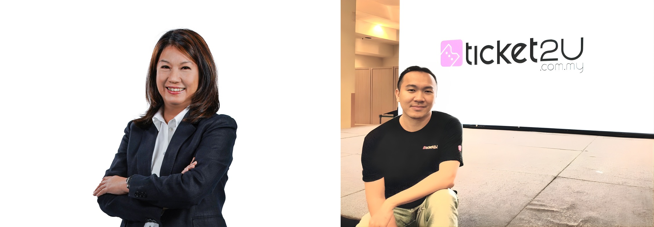 (Left to Right) Janet Chin, Chief Executive Officer of Tune Protect Re and YC Chia, Managing Director of Ticket2U Sdn Bhd