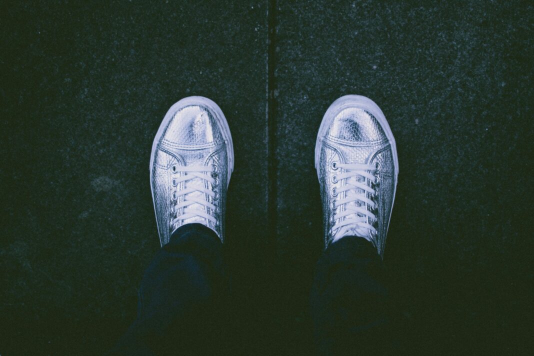silver shoes