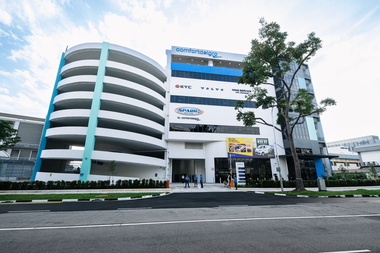 Wide shot of ComfortDelGro's new automotive centre
