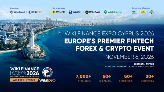 Wiki Finance Expo Cyprus 2026 — Europe's Premier Fintech Forex and Crypto Event, 6 November, Parklane Limassol